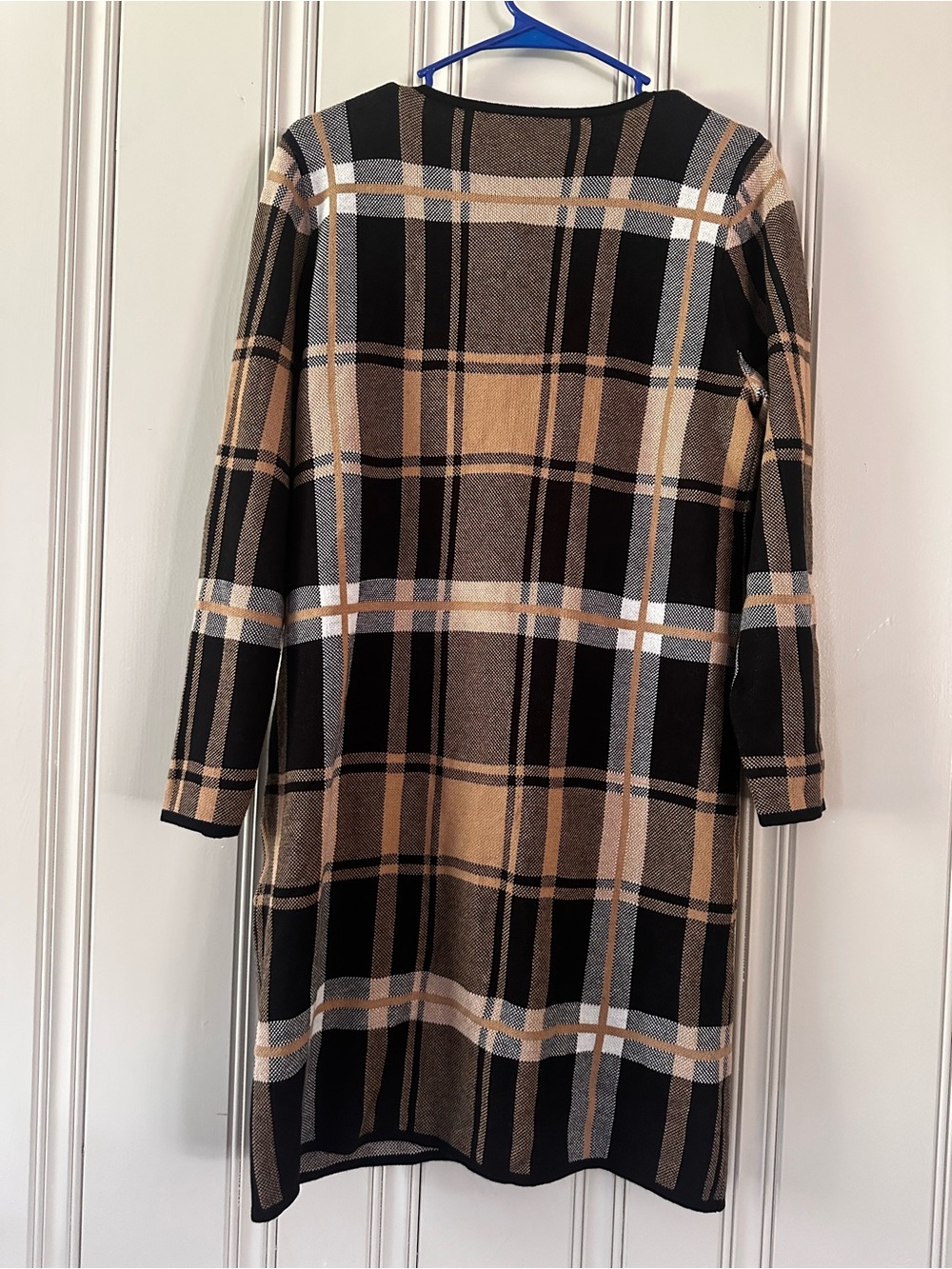Anne Kline Plaid Long Duster Coat with clasp - Picture 7 of 9